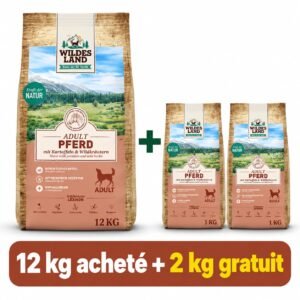 WL Adulte Cheval aux pommes de terre et herbes sauvages 12 kg + 2x 1kg offert (Hypoalergénique & sans céréale)